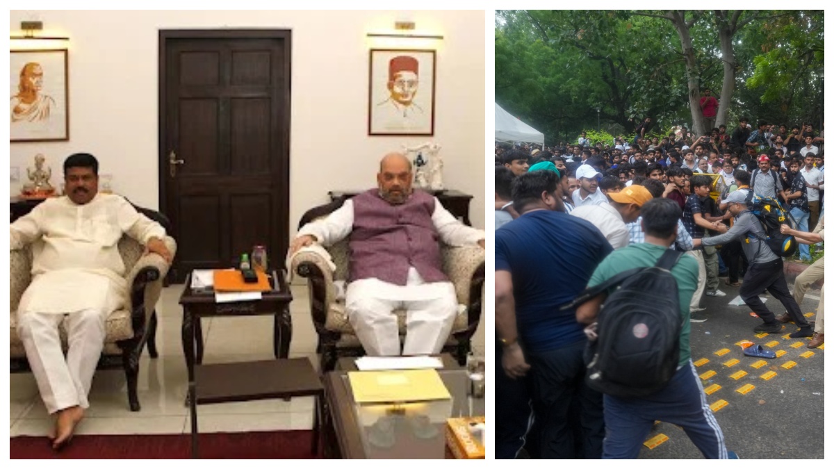 CJP Protest Escalates: సీజేపీ నిరసన దెబ్బ.. అమిత్‌ షాతో ధర్మేంద్ర ప్రదాన్‌ అత్యవసర భేటీ.. ఢిల్లీలో పతాక స్థాయికి చేరిన చలో పార్లమెంట్ ఉద్రిక్తత..