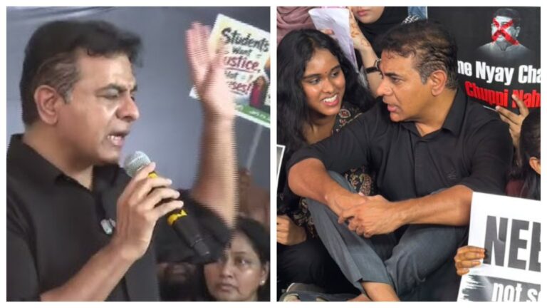 గుర్తు పెట్టుకో మోదీ.. ఇది చావుకు భయపడే జనరేషన్ కాదు..నీ ఉడుత ఊపులకు జెన్ Z..భయపడదు…ధర్నా చౌక్‌లో కేటీఆర్ గర్జన…