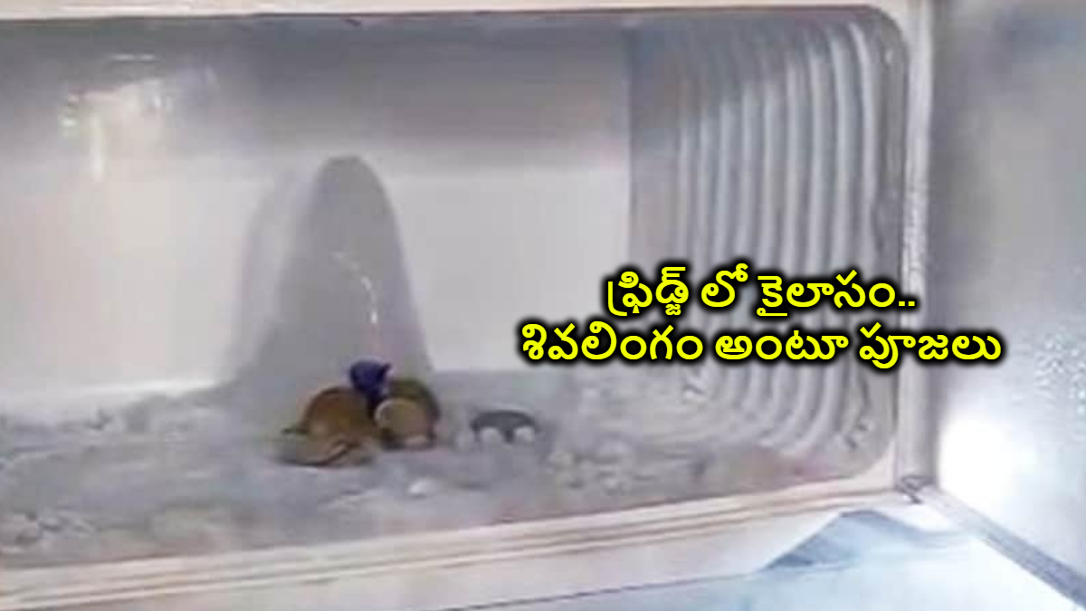 ఫ్రిడ్జ్ లో మంచు శివలింగం.. పూజలు మొదలు పెట్టిన భక్తులు…ఎక్కడంటే..?