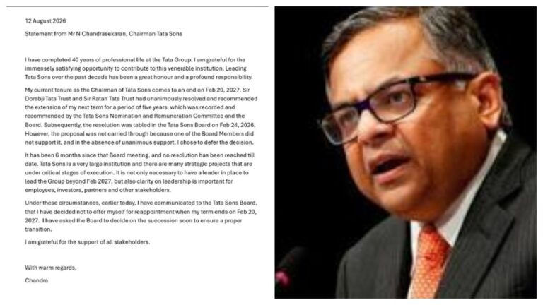 N Chandrasekaran Resigns: చంద్రశేఖరన్ రాజీనామాకు కారణం అదే.. ఆరు నెలల నుంచే టాటా సన్స్ గ్రూపులో ఘర్షణలు..