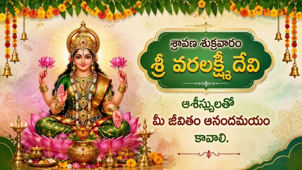 Varalakshmi Vratham 2026 Wishes Image in Telugu