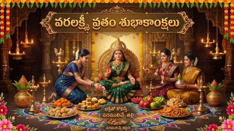 Varalakshmi Vratham Wishes 2026 in Telugu: వరలక్ష్మీ వ్రతం సందర్భంగా బంధుమిత్రులకు పంపేందుకు శుభాకాంక్షలు. WhatsApp, Facebook, Instagram కోసం..