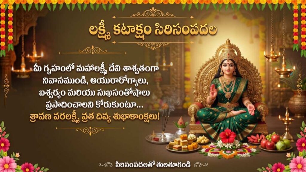 Varalakshmi Vratham 2026 HD Wallpaper in Telugu