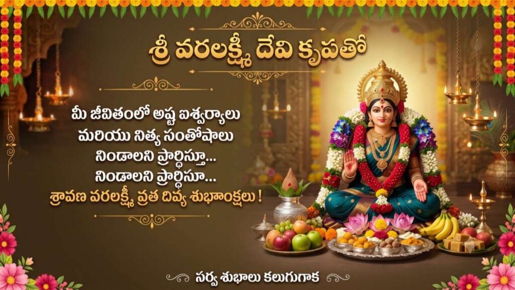 Varalakshmi Vratham 2026 HD Wallpaper in Telugu