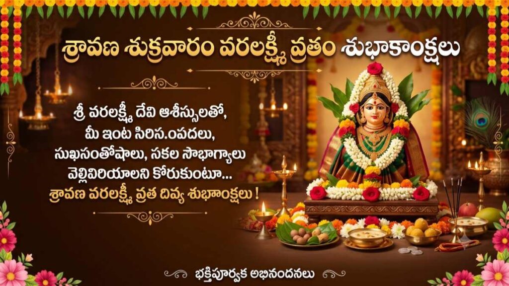 Varalakshmi Vratham 2026 HD Wallpaper in Telugu