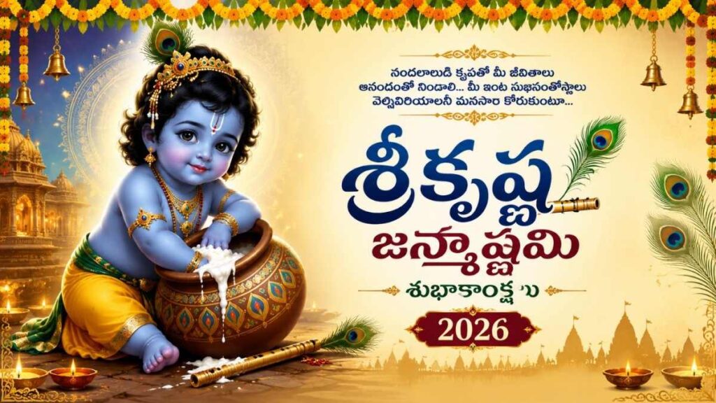 Shri Krishna Janmashtami Wishes in Telugu: కృష్ణాష్టమి శుభాకాంక్షలు.. వాట్సాప్, ఫేస్‌బుక్ మెసేజెస్, కోట్స్ మీ కోసం..