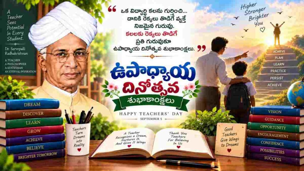 Happy Teachers Day 2026 Wishes In Telugu: మీ టీచర్లు, స్నేహితులు, బంధు మిత్రులకు Messages, Quotes, Images రూపంలో Whatsapp Status, Facebook కోసం గ్రీటింగ్స్ మీకోసం..