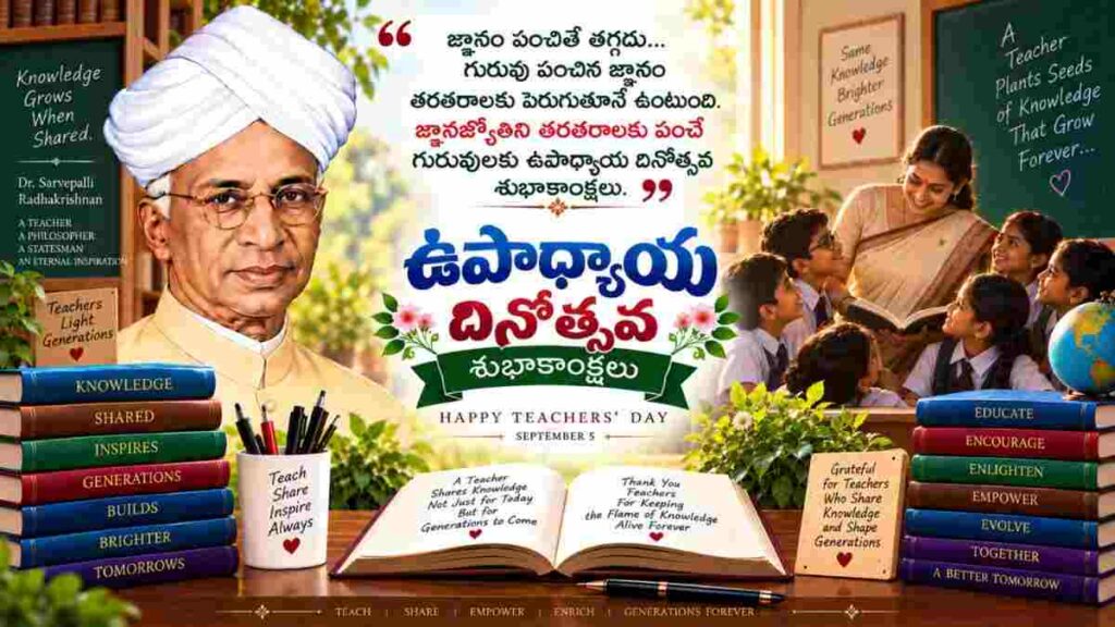 Happy Teachers Day 2026 Telugu Wishes: మీ బంధుమిత్రులు, స్నేహితులకు టీచర్స్ డే విషెస్ షేర్ చేయండి..