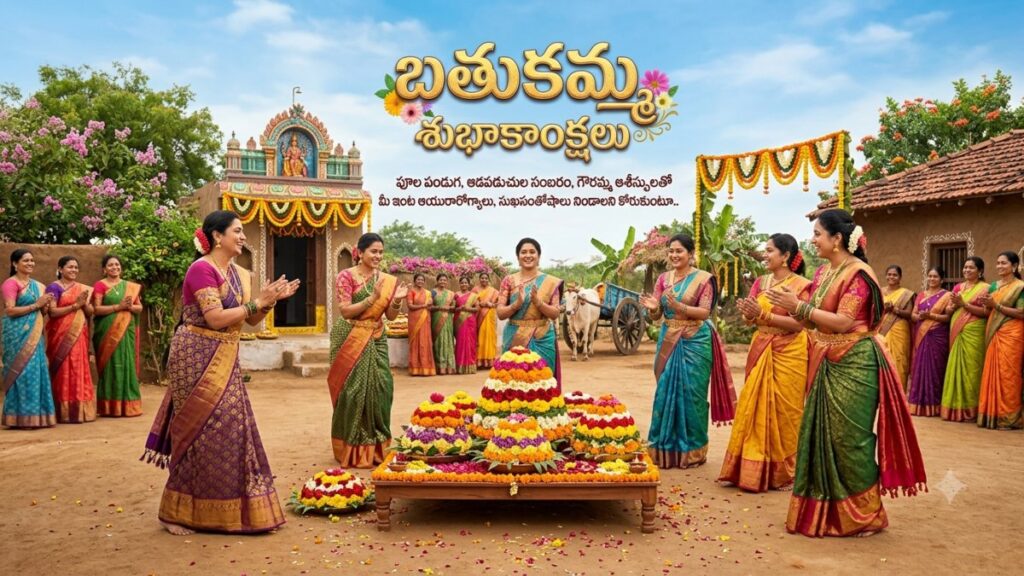 Bathukamma Wishes in Telugu