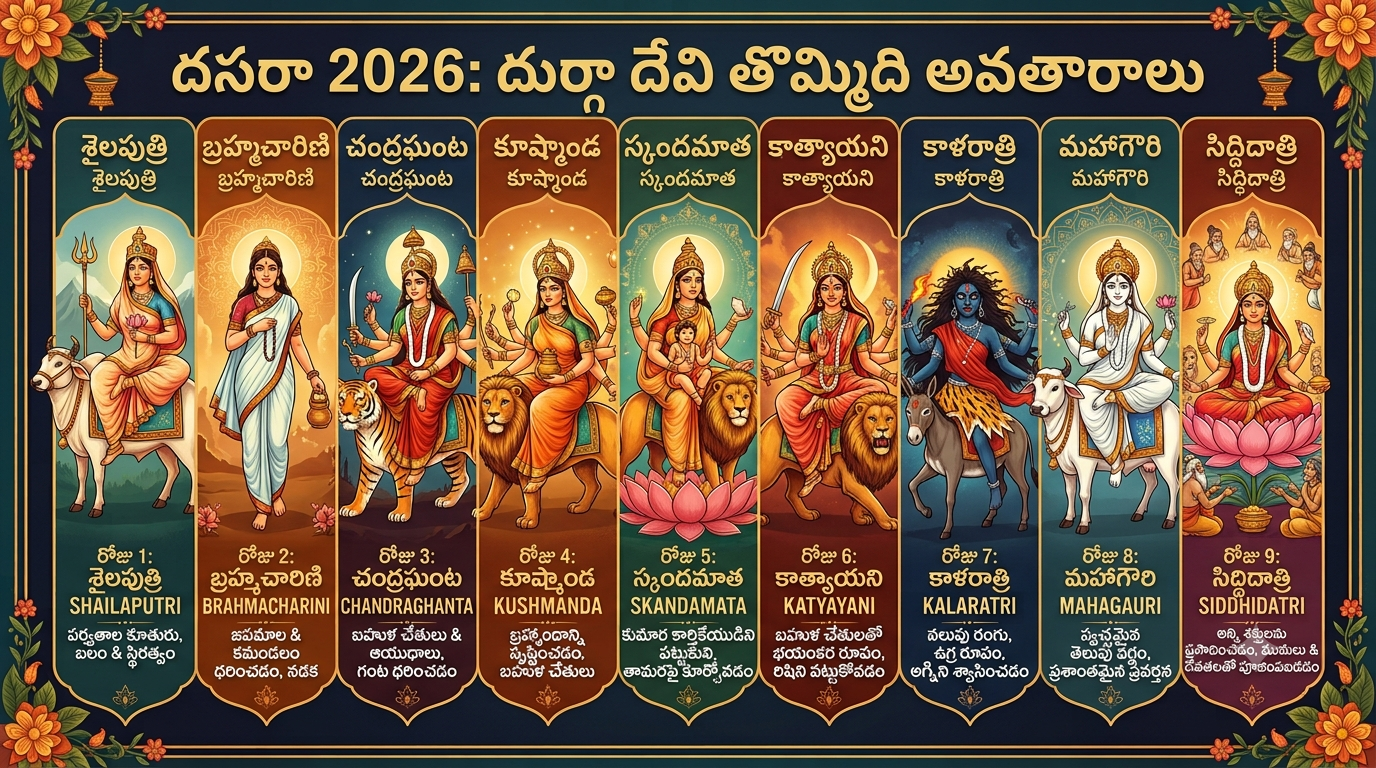 Dussehra 2026: నవరాత్రుల్లో అమ్మవారి 9 అవతారాలు.. శైలపుత్రి నుంచి సిద్ధిదాత్రి వరకు.. దసరా నాడు దుర్గాదేవి తొమ్మిది అవతారాల చరిత్ర ఇదే..