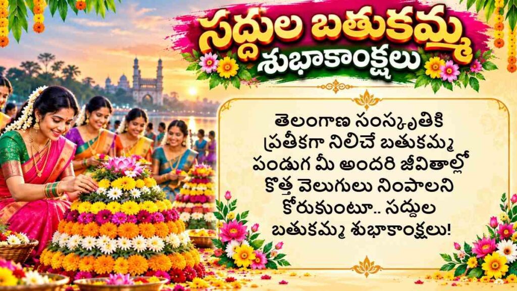 Saddula Bathukamma Wishes In Telugu