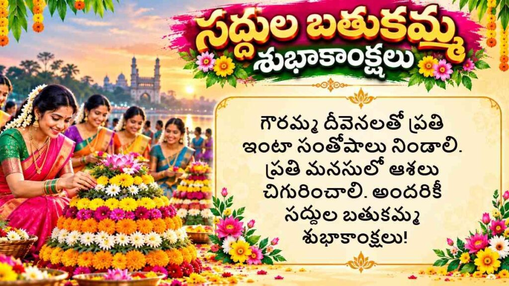 Saddula Bathukamma Wishes In Telugu