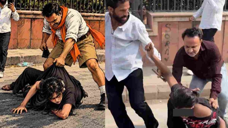 Delhi Viral Video: ఢిల్లీ వీధుల్లో యువతిపై ఆర్ఎస్ఎస్ గూండాల దాడి…ప్రేక్షకులుగా చూస్తున్న ఢిల్లీ పోలీసులు..